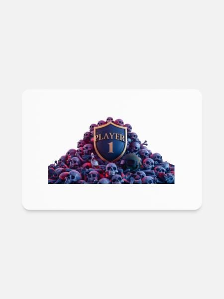 shield skulls and bones - Rectangle Magnet - white - Front