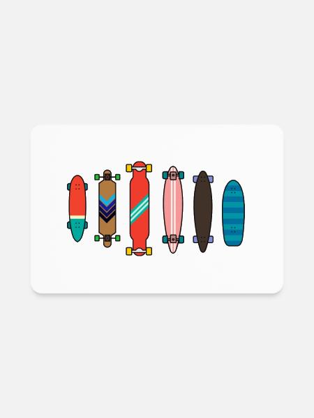 Longboard Collection - Rectangle Magnet - white - Front
