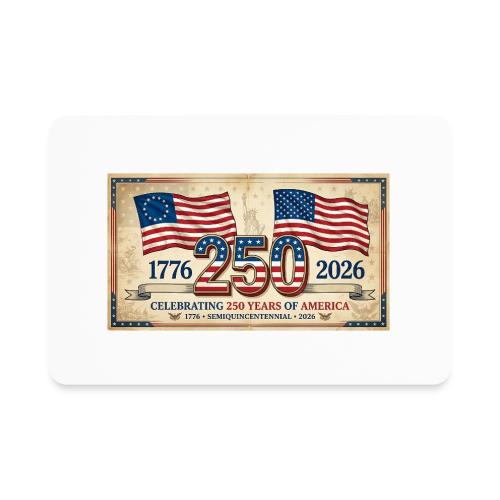 USA 250th Anniversary Flags Emblem - Rectangle Magnet