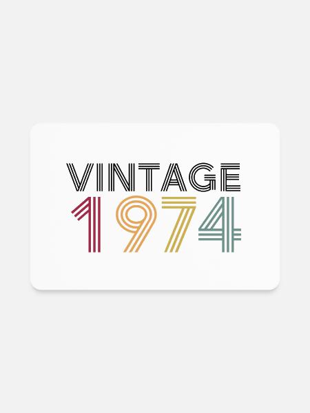 Vintage 1974 - Rectangle Magnet - white