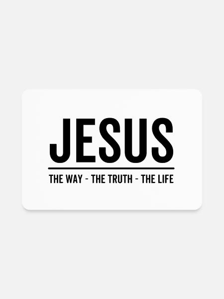 Jesus The Way The Truth The Life - Rectangle Magnet - white - Front