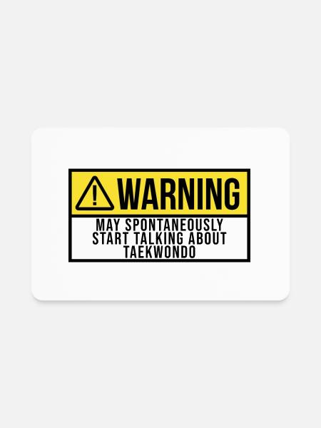Warning Sports Taekwondo - Rectangle Magnet - white - Front