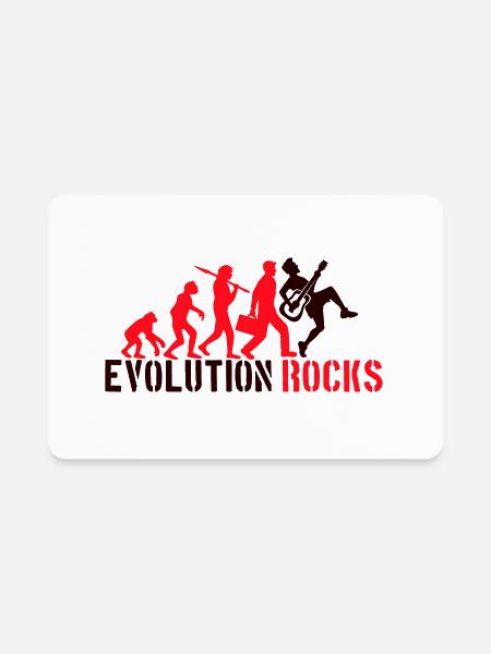 Evolution Rocks Guitar Guitarist Music Fun Bassist - Rectangle Magnet - white - Front