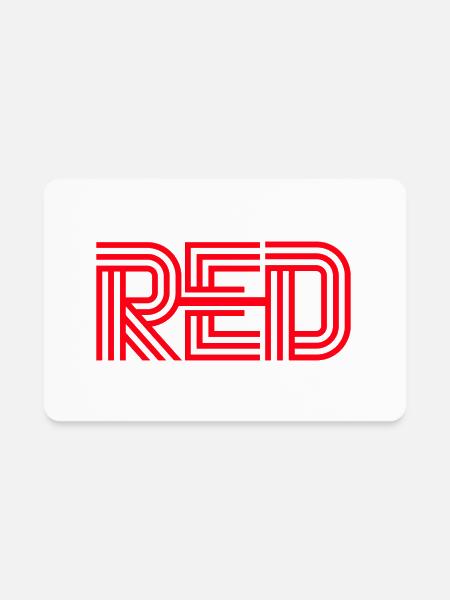 RED - Rectangle Magnet - white