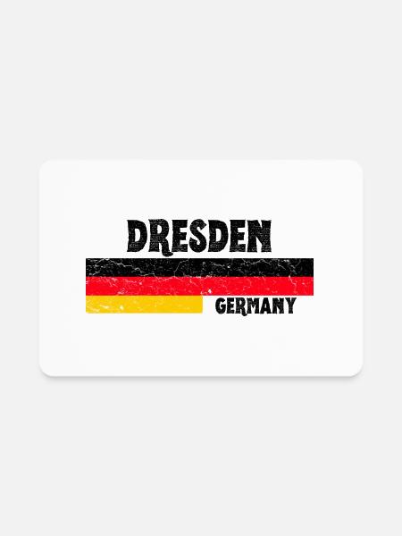 Dresden Germany - Rectangle Magnet - white - Front