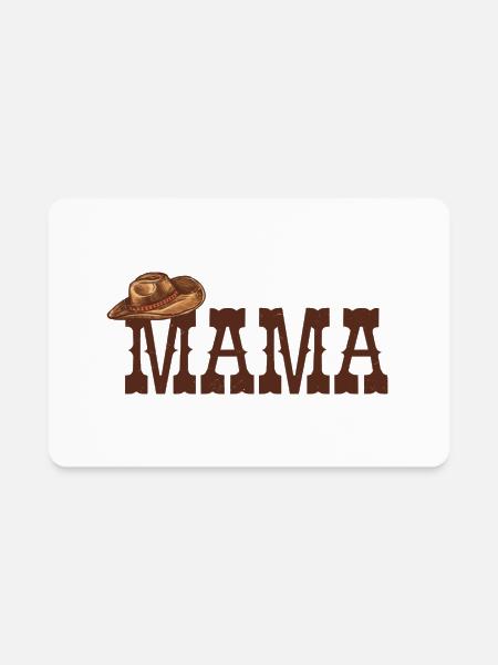 Mama Mom Western Family Matching Birthday Cowgirl - Rectangle Magnet - white - Front