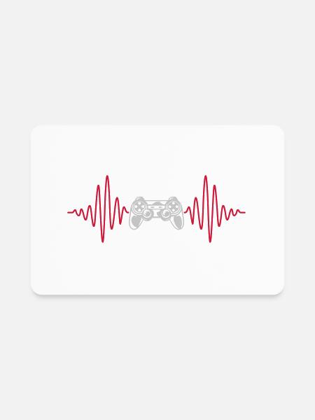 heartbeat console retro controller - Rectangle Magnet - white - Front