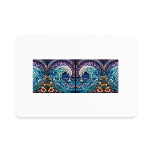 Stained Glass Wave - Rectangle Magnet
