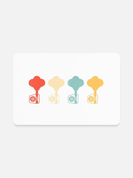 Vintage Bass Guitar Player Bassist Retro - Rectangle Magnet - white - Front