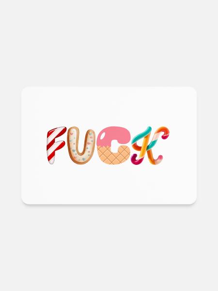 Fuck - Rectangle Magnet - white - Front