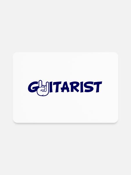 Guitarist Guitar Playing Rock Music Fun Bassist - Rectangle Magnet - white - Front