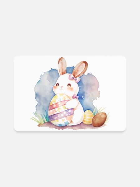 Easter Bunny Egg - Rectangle Magnet - white - Front