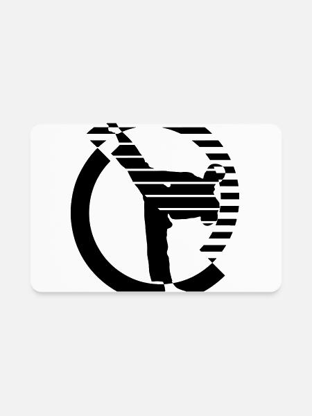 Karate Tae Kwon Do Roundhouse Kick - Rectangle Magnet - white - Front