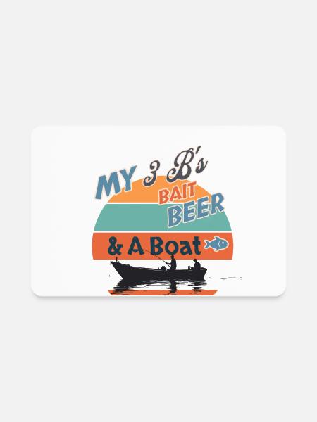 Fishing 3 B's - Rectangle Magnet - white - Front