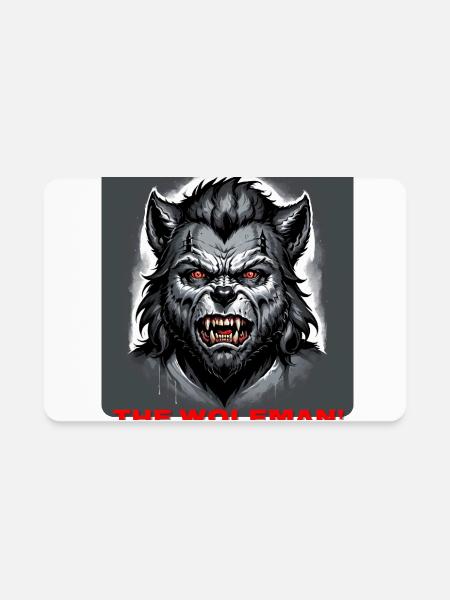 Fierce Werewolf Graphic Tee Design - Rectangle Magnet - white - Front