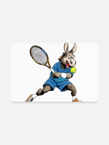 Donkey tennis - Rectangle Magnet - white - Front