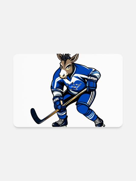 Donkey Ice Hockey Player - Rectangle Magnet - white - Front