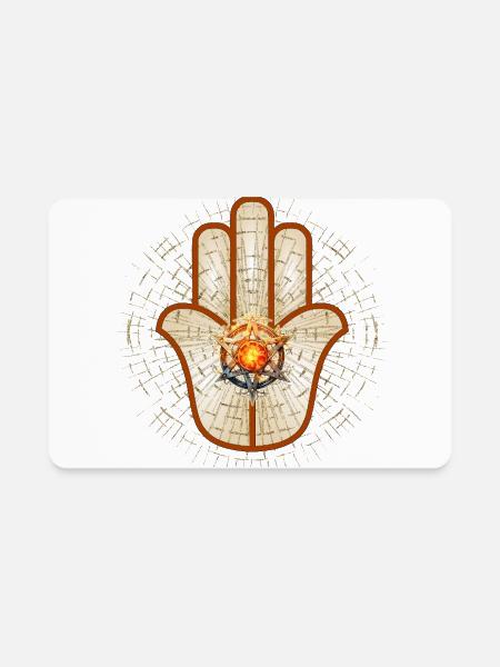 Hamsa Star Sunburst - Rectangle Magnet - white - Front