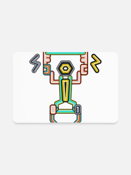 Neon Geometric piston Icon - Rectangle Magnet - white - Front
