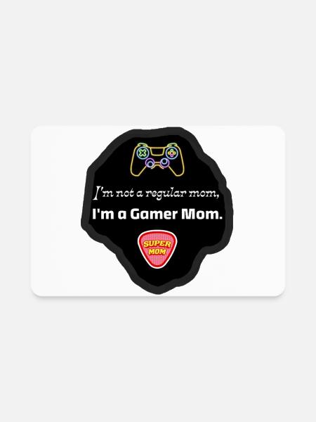 Gamer Mom: Not Regular, Super Mom - Rectangle Magnet - white - Front