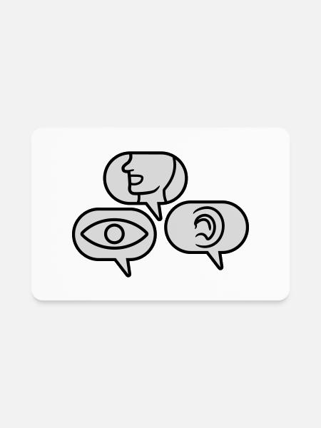 Seeing Talking Hearing Speech - Rectangle Magnet - white - Front