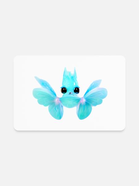 weird fantasy butterfly - Rectangle Magnet - white - Front