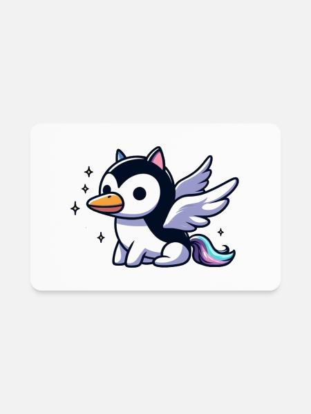 Pegasus Penguin - Rectangle Magnet - white - Front