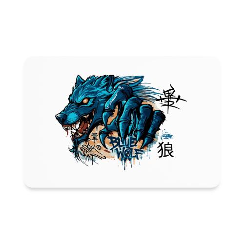 Blue Wolf Graffiti Street Art - Rectangle Magnet