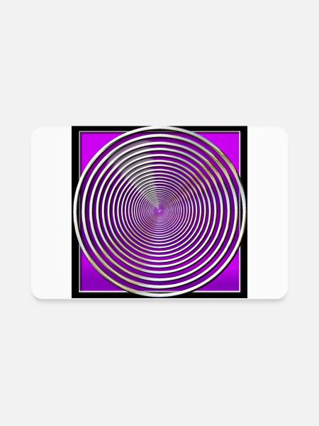 Framed Concentric Circles Series of Color #102 - Rectangle Magnet - white - Front