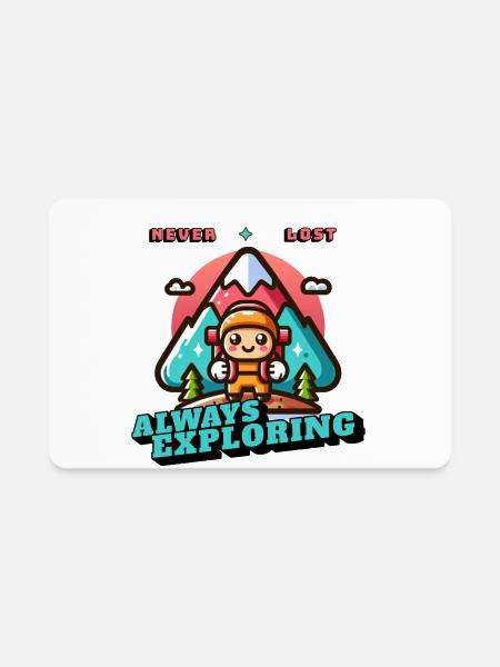 Always Exploring - Rectangle Magnet - white - Front