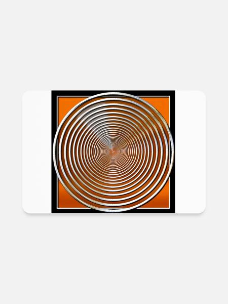 Framed Concentric Circles Series of Color #106 - Rectangle Magnet - white - Front