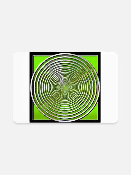 Framed Concentric Circles Series of Color #107 - Rectangle Magnet - white - Front