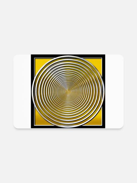Framed Concentric Circles Series of Color #103 - Rectangle Magnet - white - Front