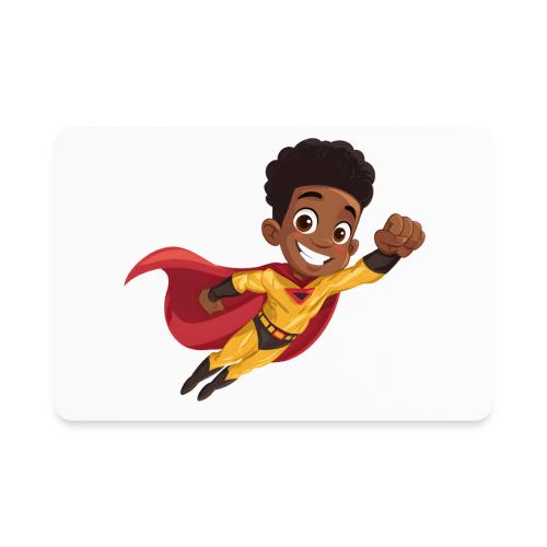 Flying Cartoon Superhero Boy in Red Cape - Rectangle Magnet