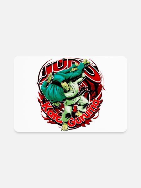 Judo Kata Guruma - Rectangle Magnet - white - Front