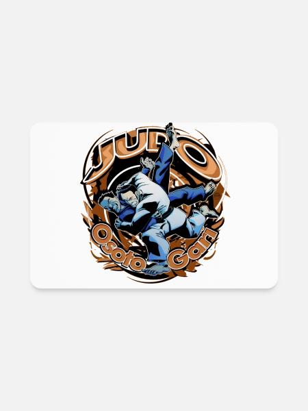 Judo Shirt - Osoto Gari Judo Design - Rectangle Magnet - white - Front