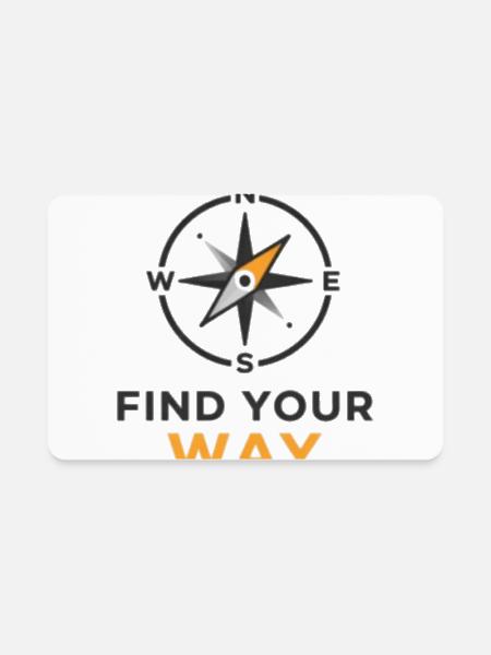 Compass Find Your Way - Rectangle Magnet - white - Front