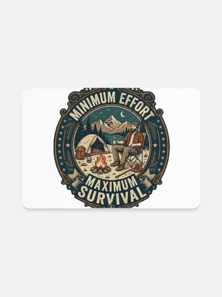 Effort minimum Survie maximale - Magnet rectangulaire - blanc - Devant