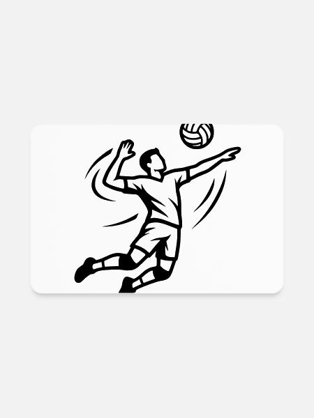Volleyball Player Spiking Volleyball Team Club - Rectangle Magnet - white