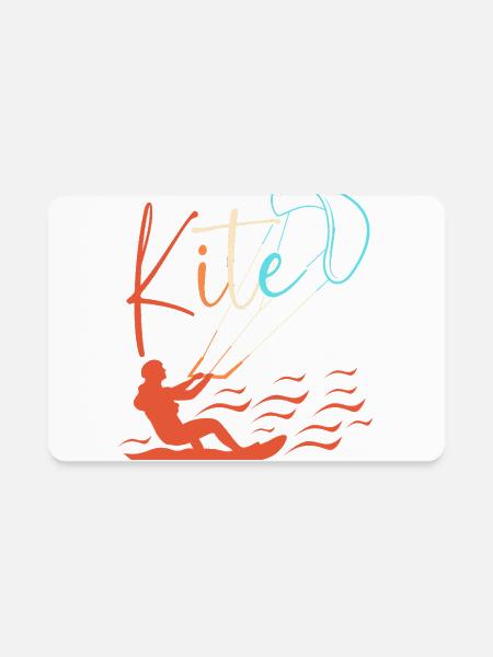 Kitesurfing Kite Water Sports - Rectangle Magnet - white - Front