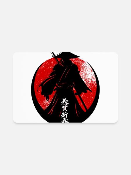 Samurai  - Rectangle Magnet - white - Front