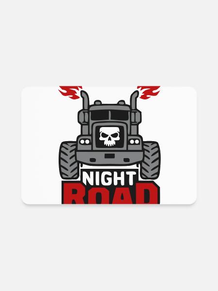 Night Road Trucker Logo - Rectangle Magnet - white - Front