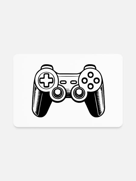 Controller Gaming Console - Rectangle Magnet - white - Front