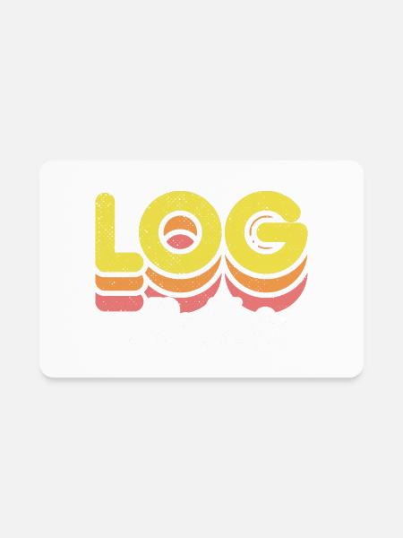 Retro Log Roller - Rectangle Magnet - white - Front