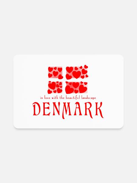 denmark hearts danish flag - Rectangle Magnet - white - Front
