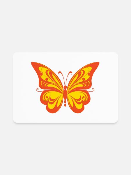 Layered Butterfly - Rectangle Magnet - white - Front