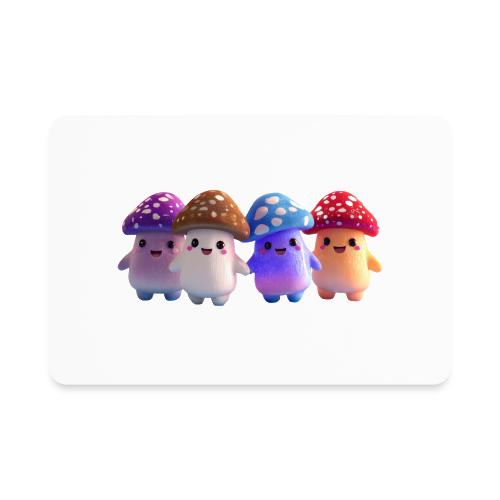 Colorful Cartoon Mushroom Quartet - Rectangle Magnet