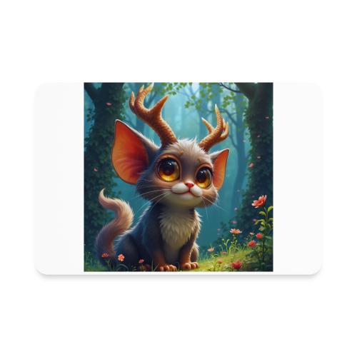 Magical Forest Creature with Deer Horns - Rectangle Magnet
