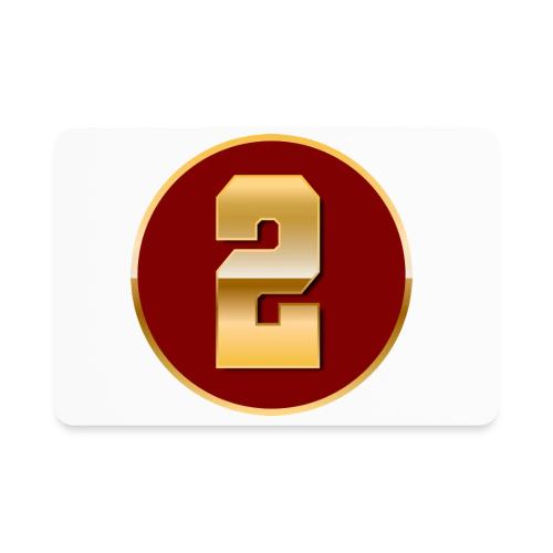 Number 2 in Gold Varsity Font - Rectangle Magnet
