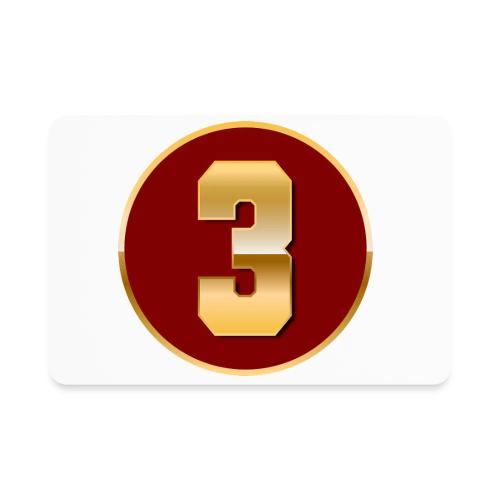 Number 3 in Gold Varsity Font - Rectangle Magnet